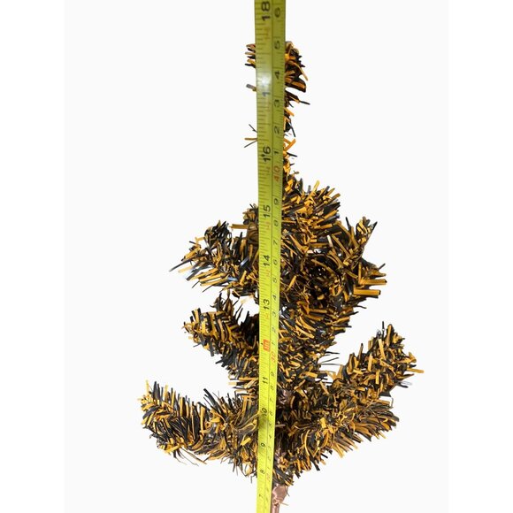 Artificial Halloween Tree With Stand 18 Inch Black and Orange Miniature - Picture 8 of 9
